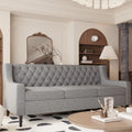 Medieval-style modern fabric three-seater sofa with tufted backrest