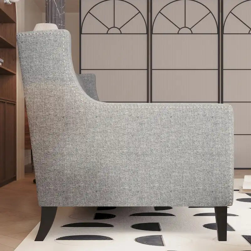 Medieval-style modern fabric three-seater sofa with tufted backrest