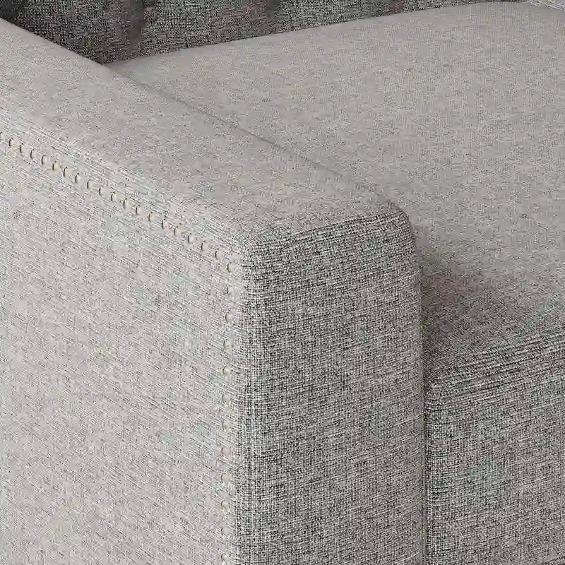 Medieval-style modern fabric three-seater sofa with tufted backrest