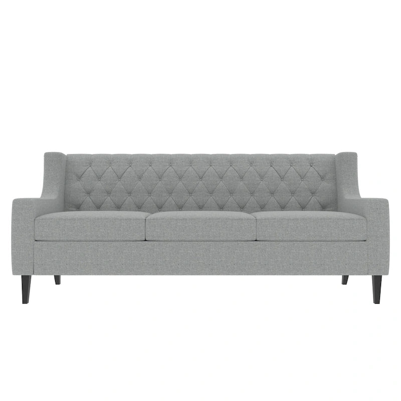 Medieval-style modern fabric three-seater sofa with tufted backrest