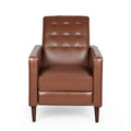 Artificial leather medieval style button tufted lounge chair