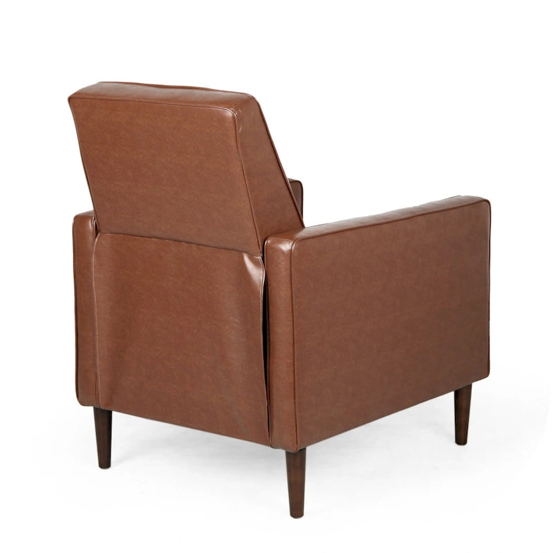 Artificial leather medieval style button tufted lounge chair