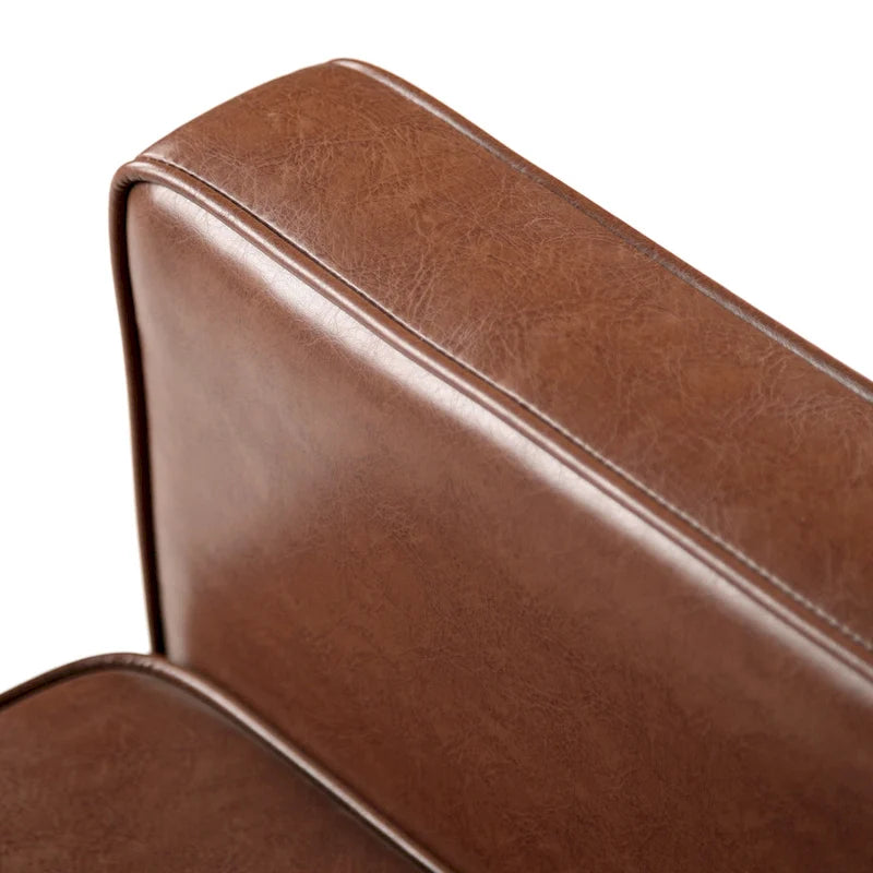 Artificial leather medieval style button tufted lounge chair