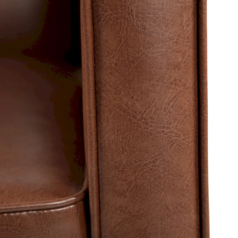 Artificial leather medieval style button tufted lounge chair