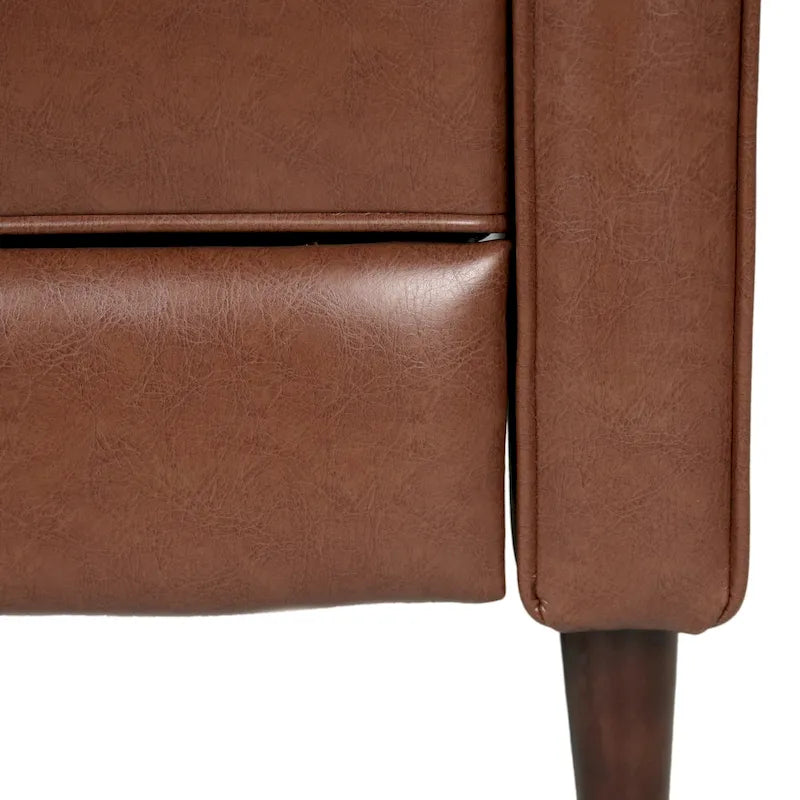 Artificial leather medieval style button tufted lounge chair