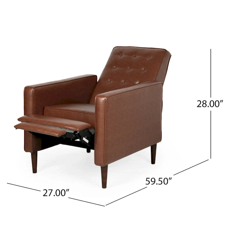 Artificial leather medieval style button tufted lounge chair