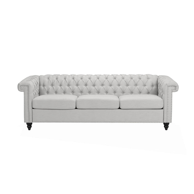 Tufted Grey Chesterfield Sofa