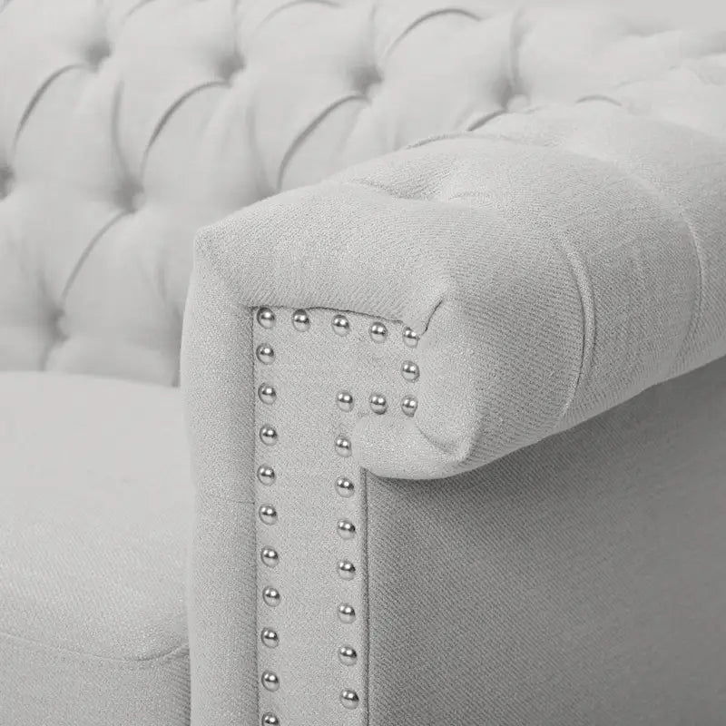 Tufted Grey Chesterfield Sofa