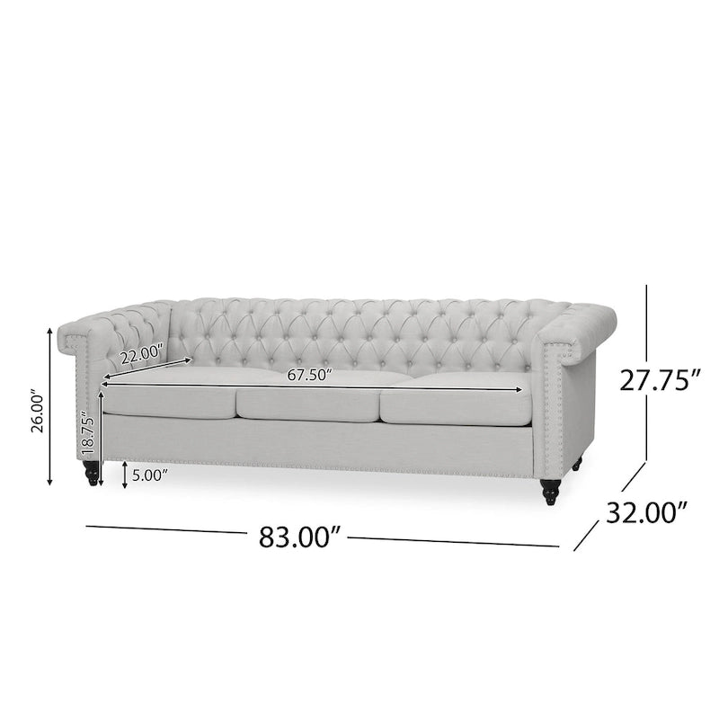 Tufted Grey Chesterfield Sofa