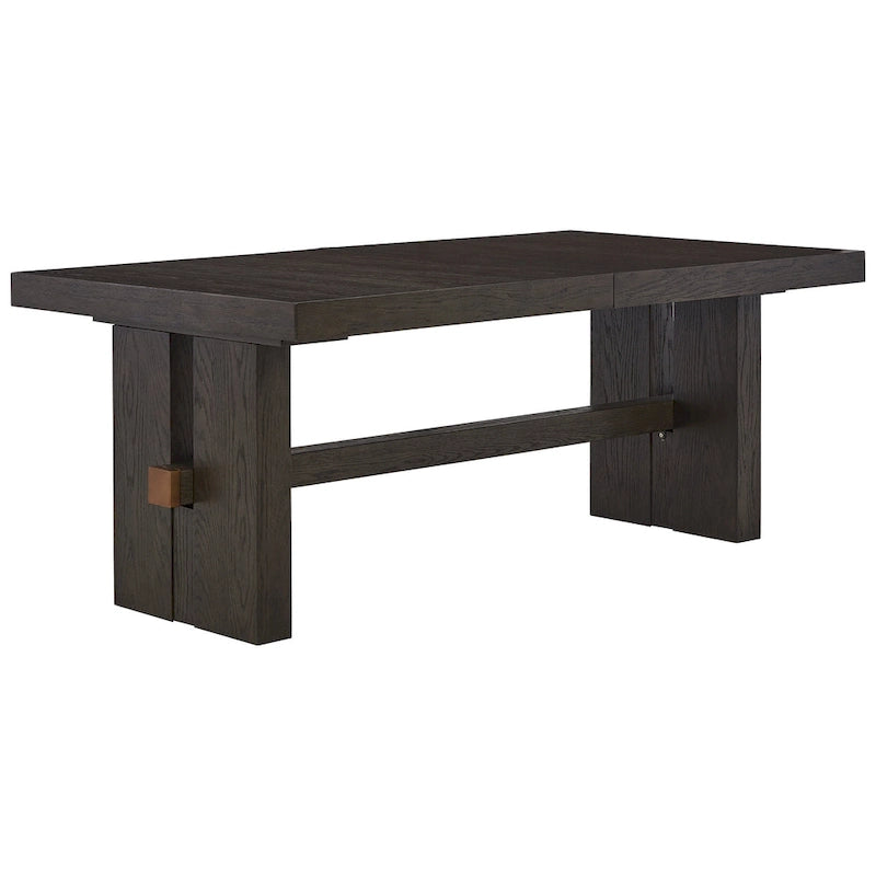 Dark Brown Rectangle Dining Room Extendable Table - 40 W x 90 D x 30.25 H