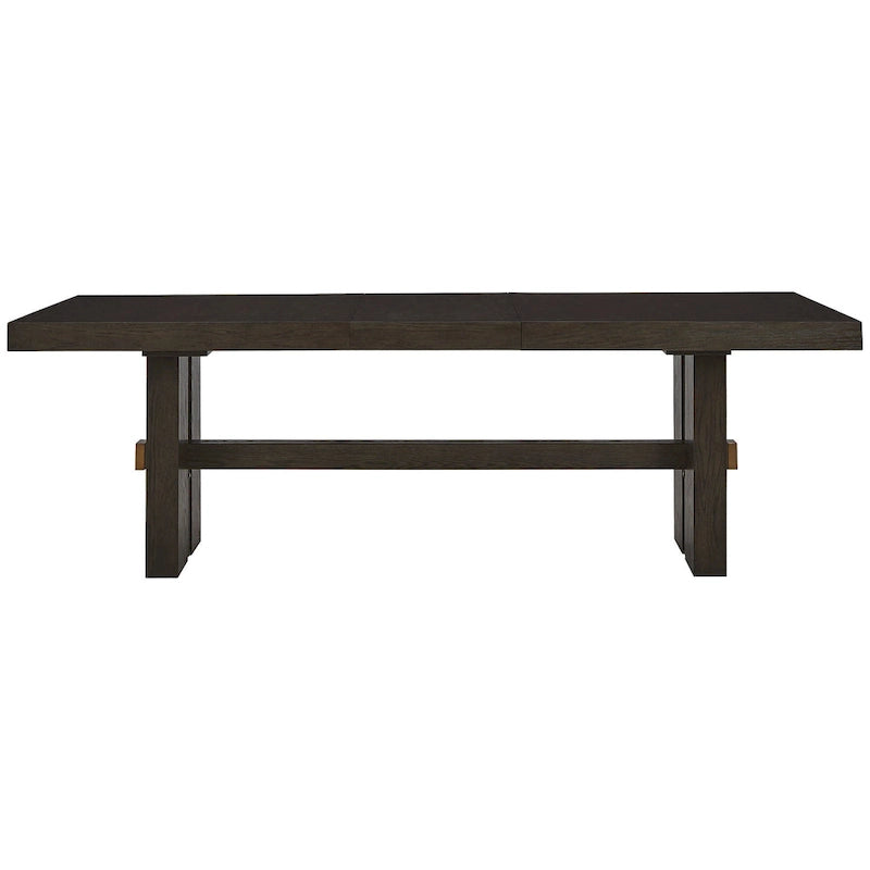 Dark Brown Rectangle Dining Room Extendable Table - 40 W x 90 D x 30.25 H