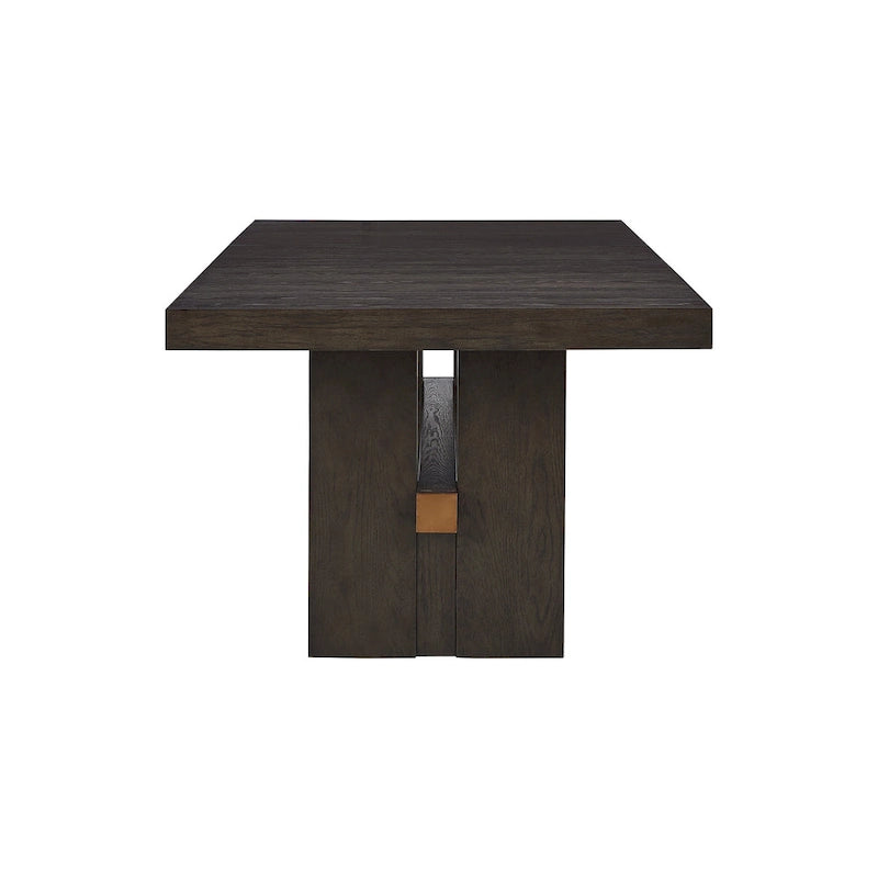 Dark Brown Rectangle Dining Room Extendable Table - 40 W x 90 D x 30.25 H