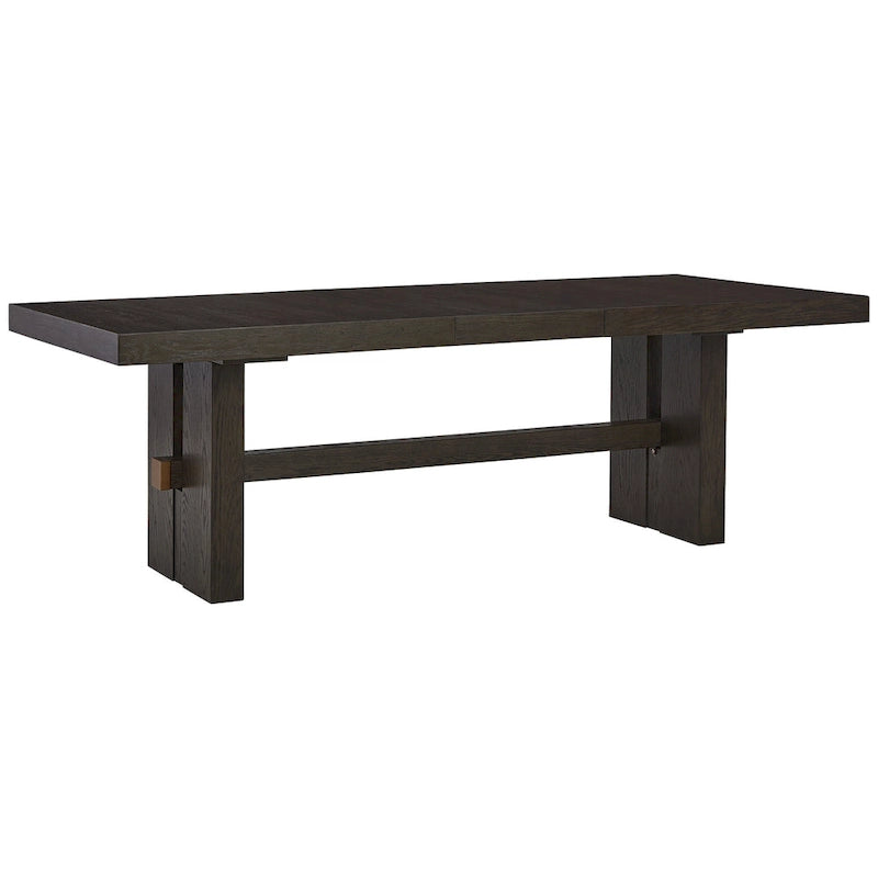 Dark Brown Rectangle Dining Room Extendable Table - 40 W x 90 D x 30.25 H