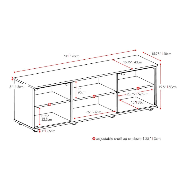TV Stand with Glass Doors, For TVs up to 85 Inches