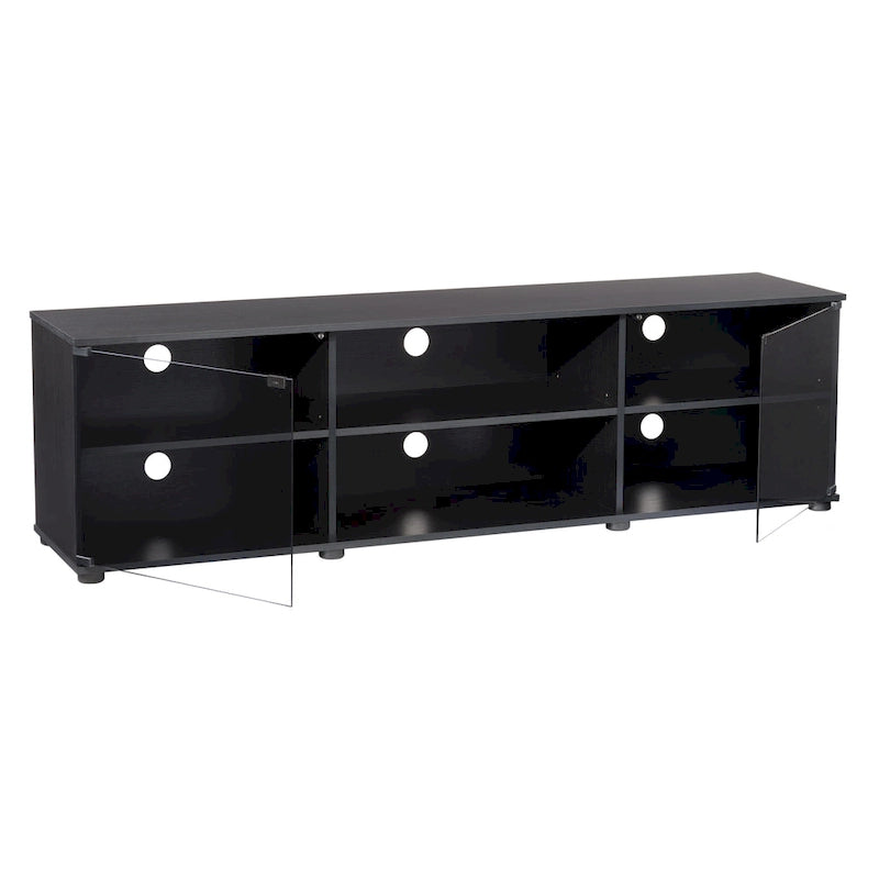 TV Stand with Glass Doors, For TVs up to 85 Inches