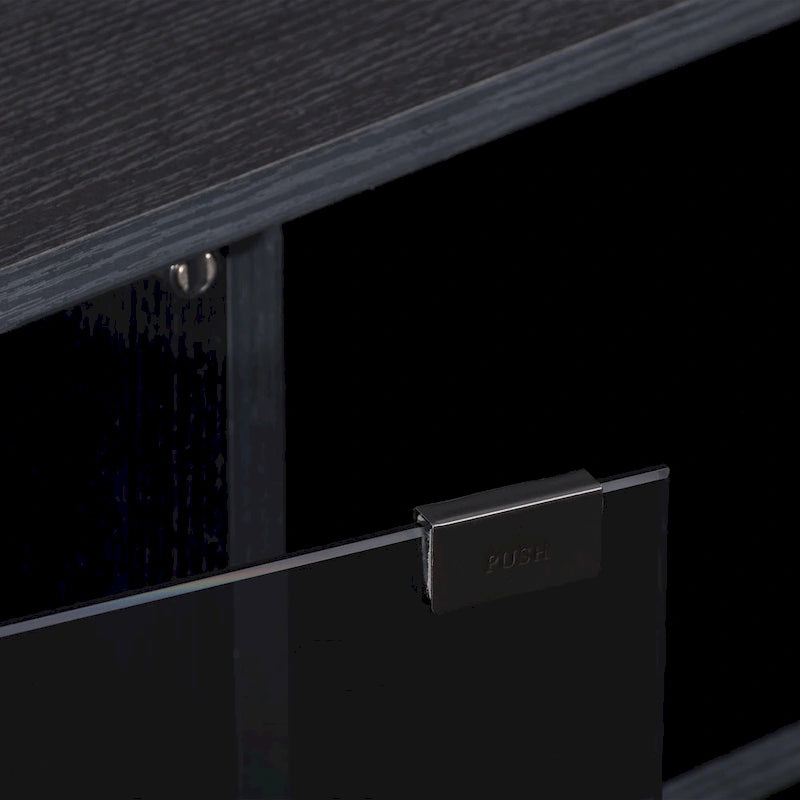TV Stand with Glass Doors, For TVs up to 85 Inches