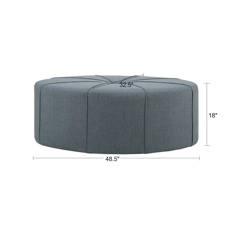 Upholstered Tufted Oval Oversized Ottoman