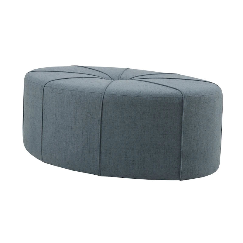 Upholstered Tufted Oval Oversized Ottoman