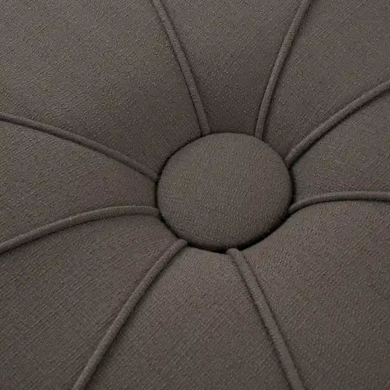 Upholstered Tufted Oval Oversized Ottoman