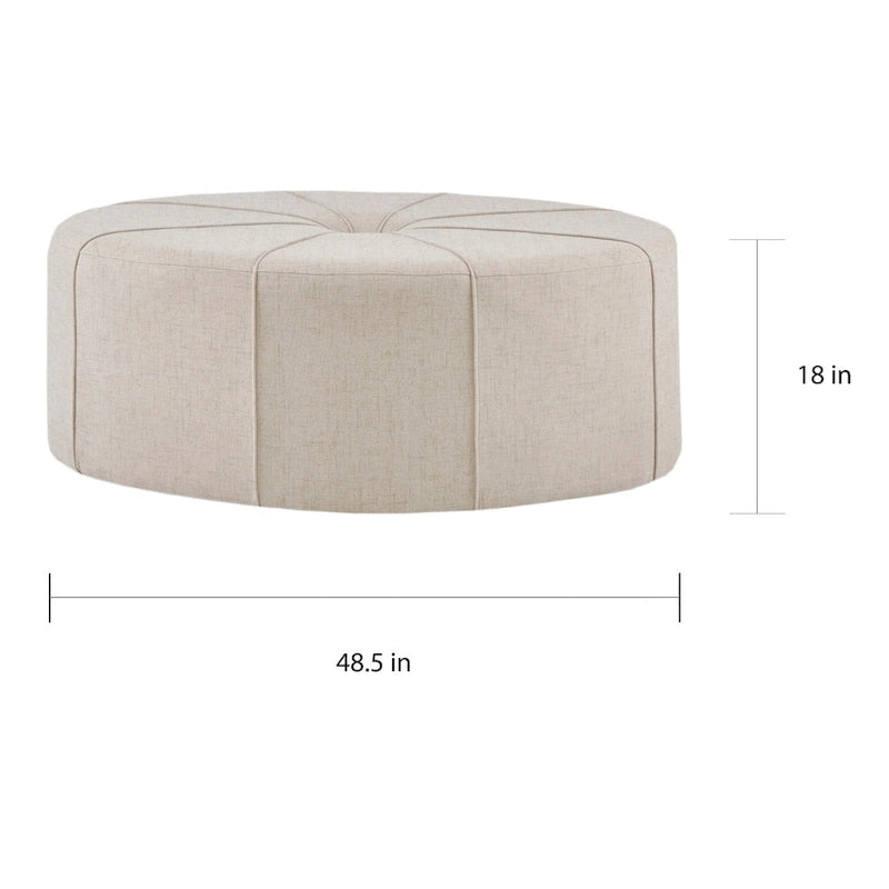 Upholstered Tufted Oval Oversized Ottoman