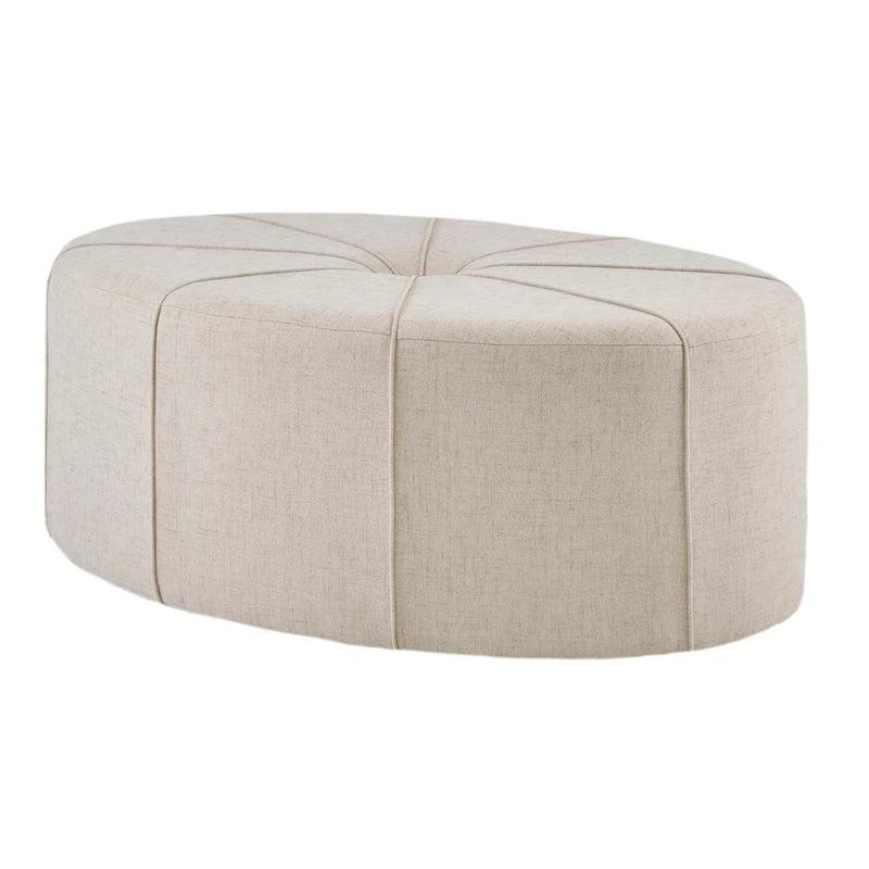 Upholstered Tufted Oval Oversized Ottoman