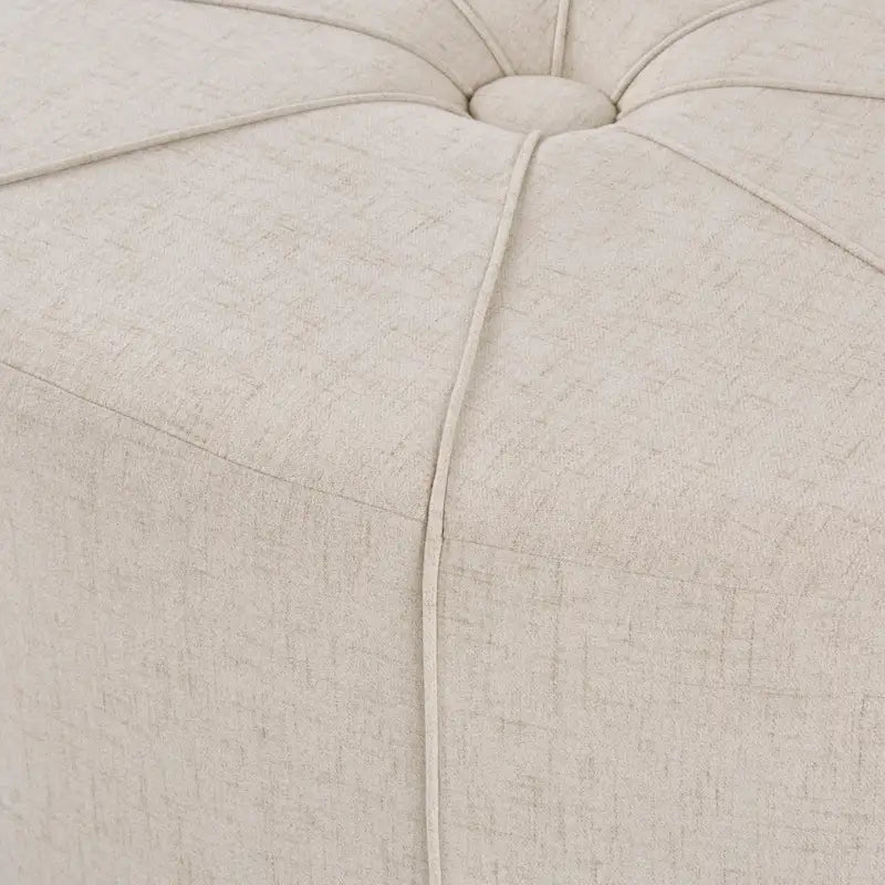 Upholstered Tufted Oval Oversized Ottoman