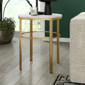 20 Wide Round Side Table with Faux Marble Top