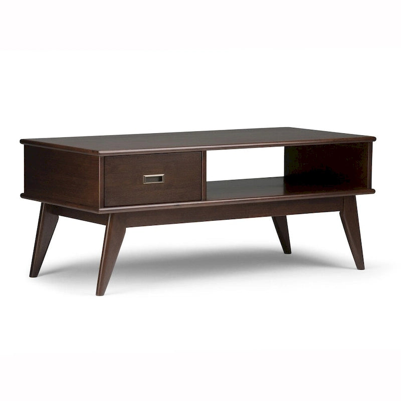 SOLID HARDWOOD 48 inch Wide Rectangle Mid Century Modern Coffee Table - 48 W x 22 D x 20 H