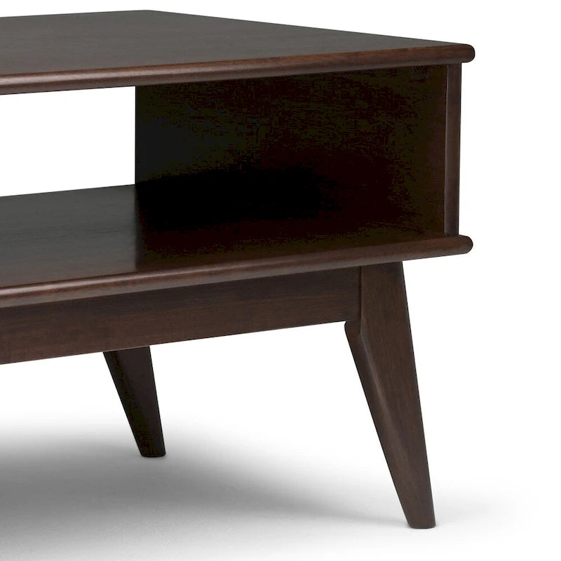 SOLID HARDWOOD 48 inch Wide Rectangle Mid Century Modern Coffee Table - 48 W x 22 D x 20 H