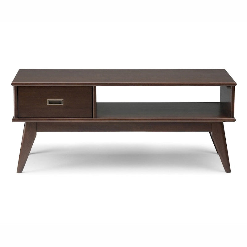 SOLID HARDWOOD 48 inch Wide Rectangle Mid Century Modern Coffee Table - 48 W x 22 D x 20 H