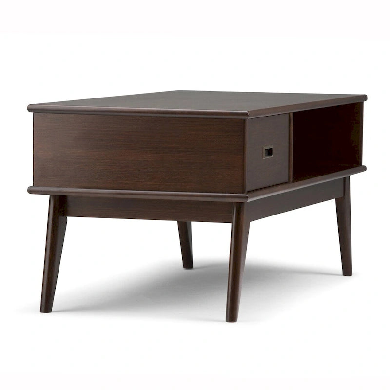 SOLID HARDWOOD 48 inch Wide Rectangle Mid Century Modern Coffee Table - 48 W x 22 D x 20 H