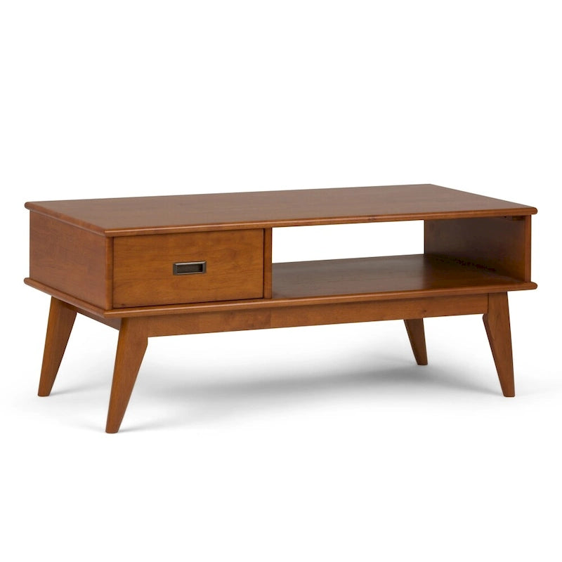 SOLID HARDWOOD 48 inch Wide Rectangle Mid Century Modern Coffee Table - 48 W x 22 D x 20 H