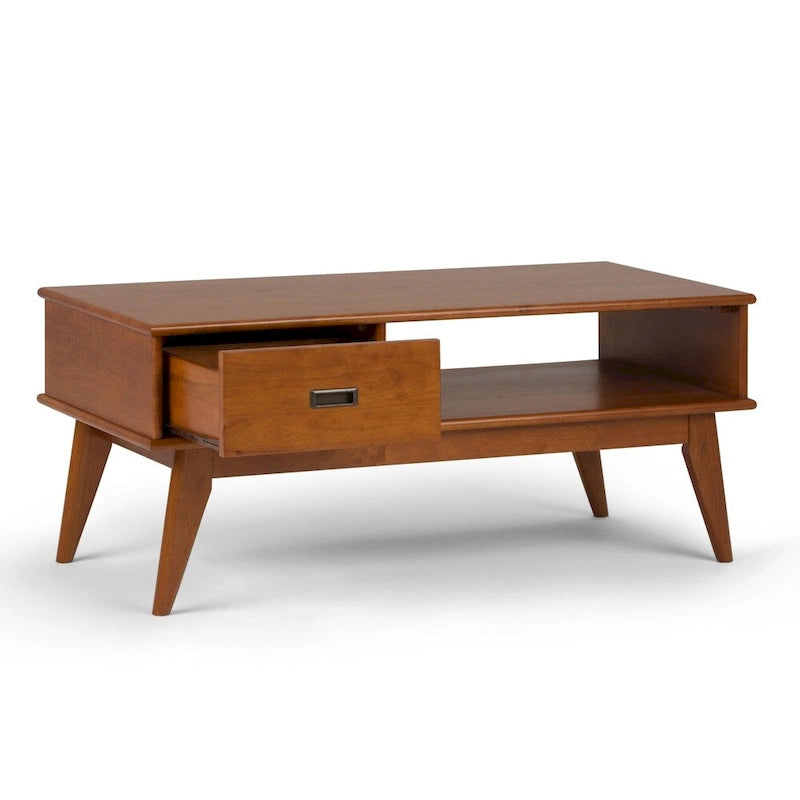 SOLID HARDWOOD 48 inch Wide Rectangle Mid Century Modern Coffee Table - 48 W x 22 D x 20 H