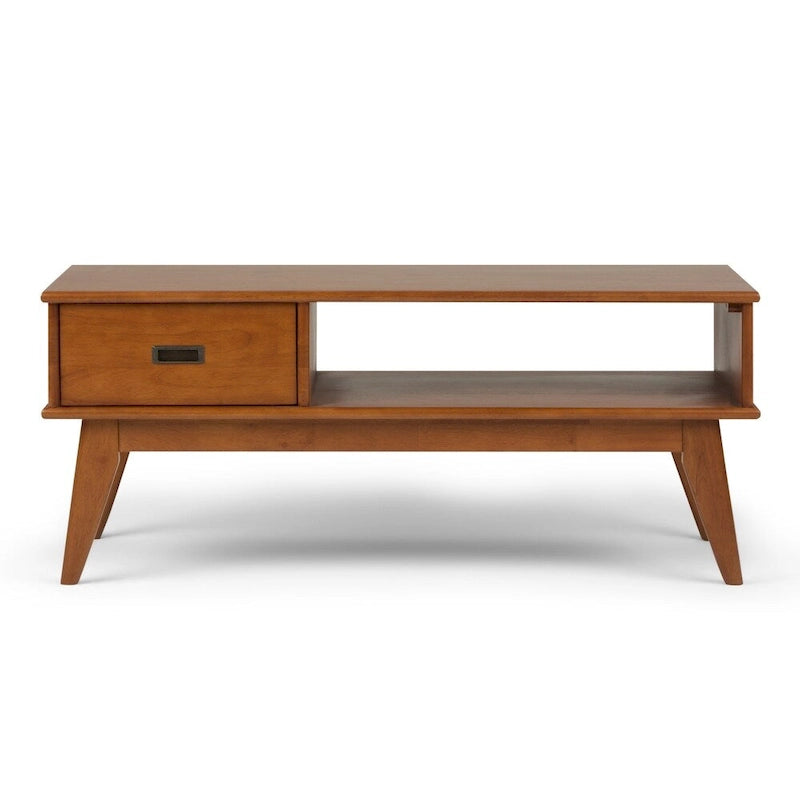 SOLID HARDWOOD 48 inch Wide Rectangle Mid Century Modern Coffee Table - 48 W x 22 D x 20 H