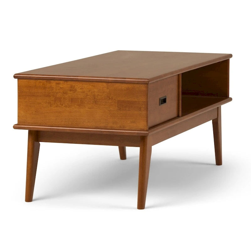 SOLID HARDWOOD 48 inch Wide Rectangle Mid Century Modern Coffee Table - 48 W x 22 D x 20 H
