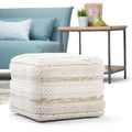 Boho Square Pouf in Handloom Woven Pattern