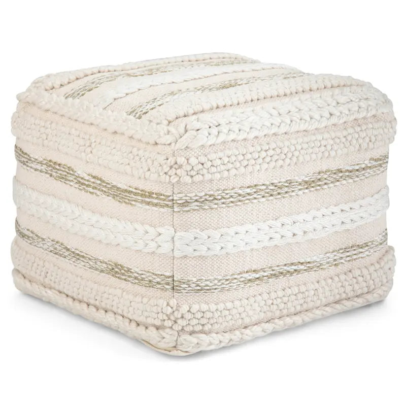 Boho Square Pouf in Handloom Woven Pattern