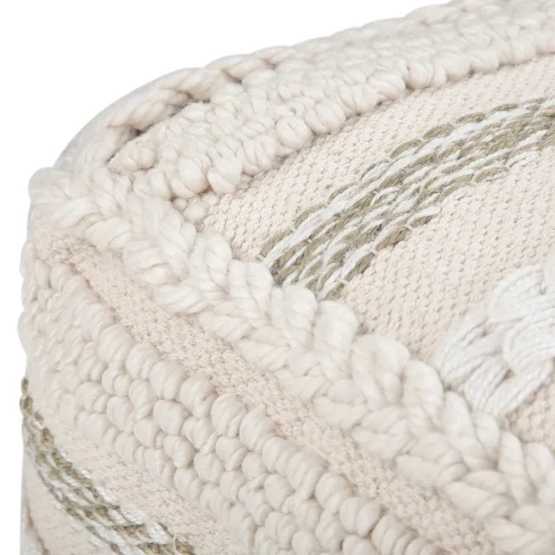Boho Square Pouf in Handloom Woven Pattern