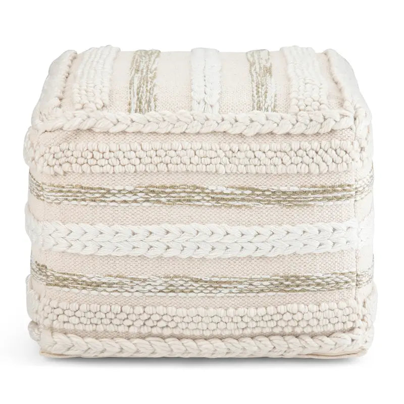 Boho Square Pouf in Handloom Woven Pattern