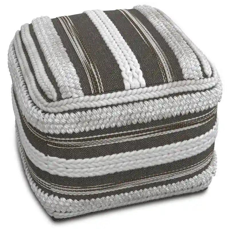 Boho Square Pouf in Handloom Woven Pattern