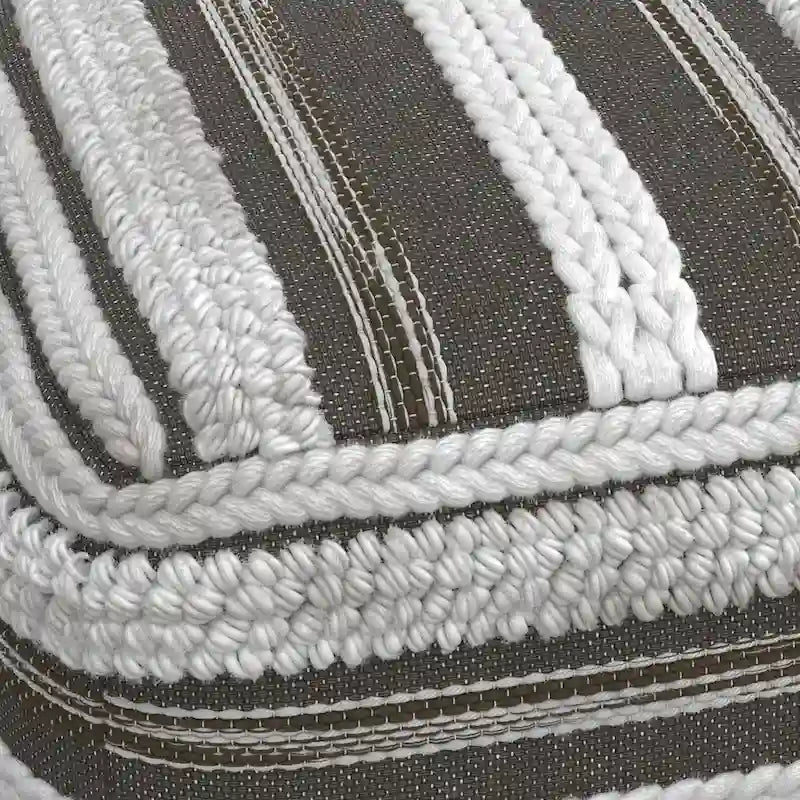 Boho Square Pouf in Handloom Woven Pattern