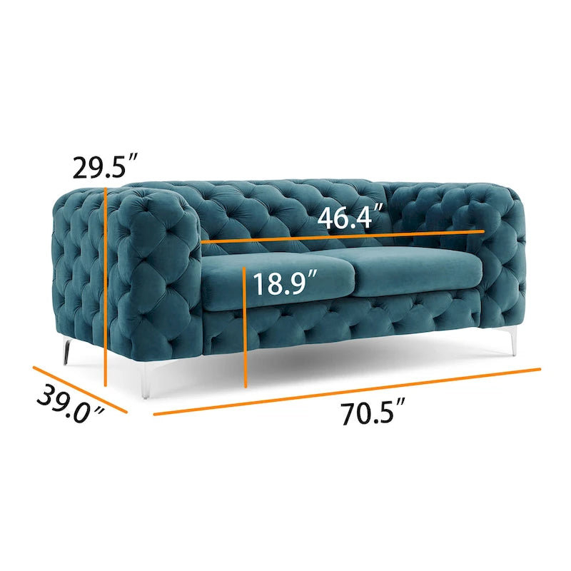 Tufted Velvet Chesterfield Loveseat