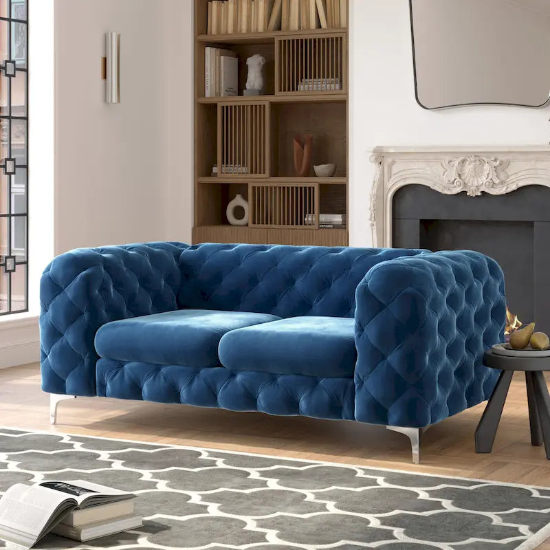 Tufted Velvet Chesterfield Loveseat