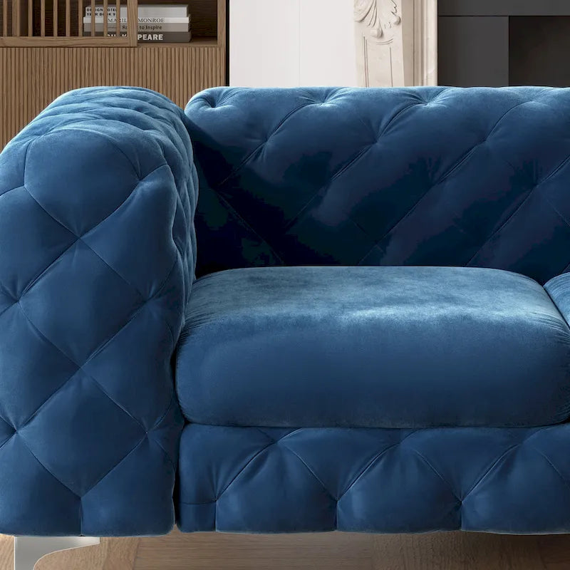 Tufted Velvet Chesterfield Loveseat
