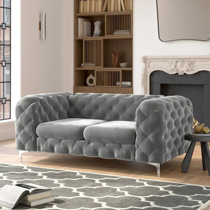 Tufted Velvet Chesterfield Loveseat