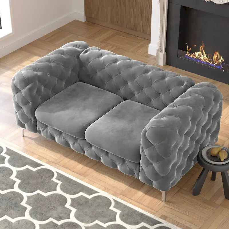 Tufted Velvet Chesterfield Loveseat