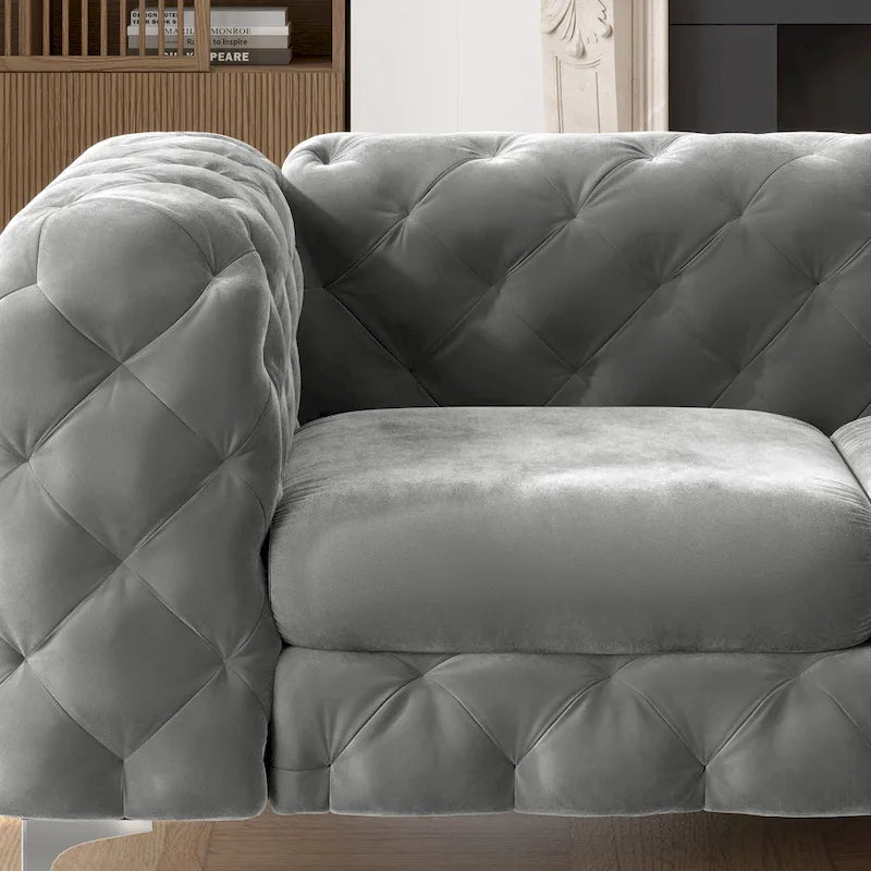Tufted Velvet Chesterfield Loveseat
