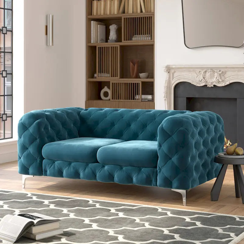 Tufted Velvet Chesterfield Loveseat