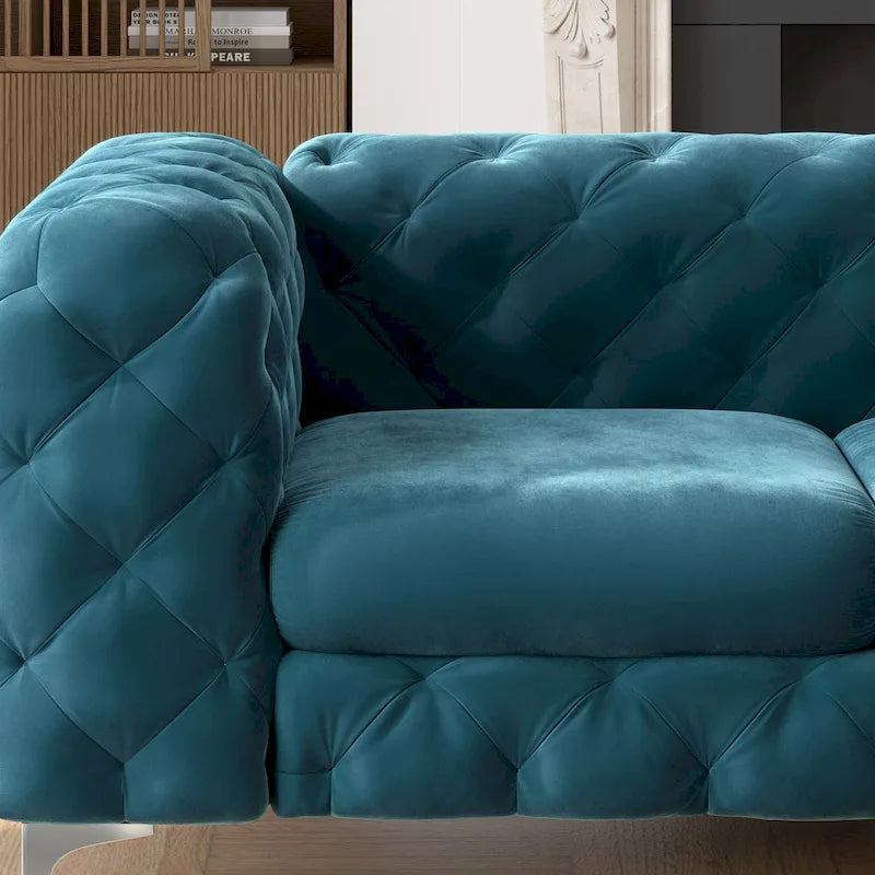 Tufted Velvet Chesterfield Loveseat