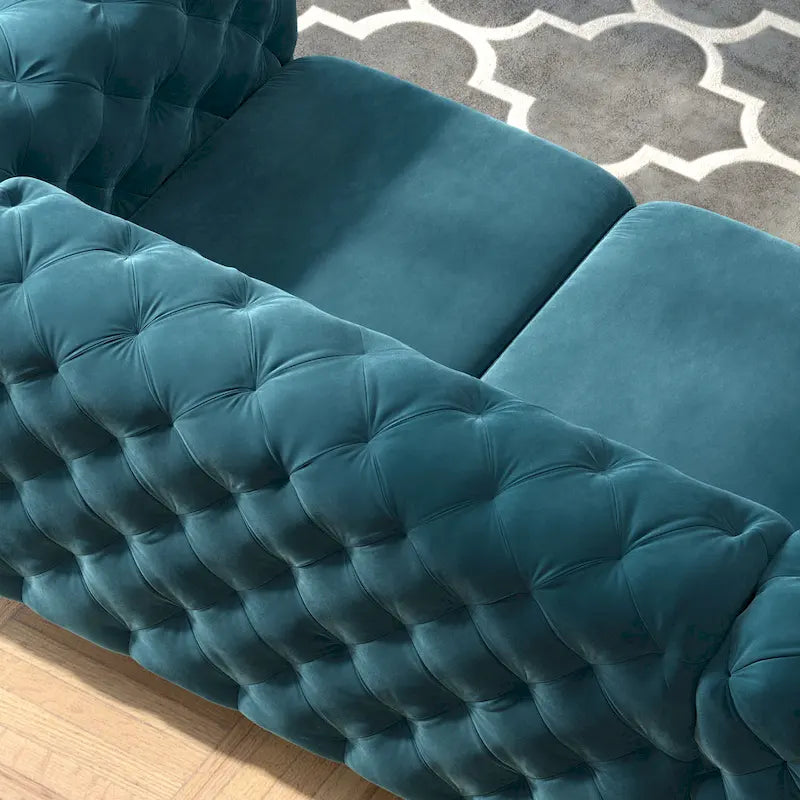 Tufted Velvet Chesterfield Loveseat